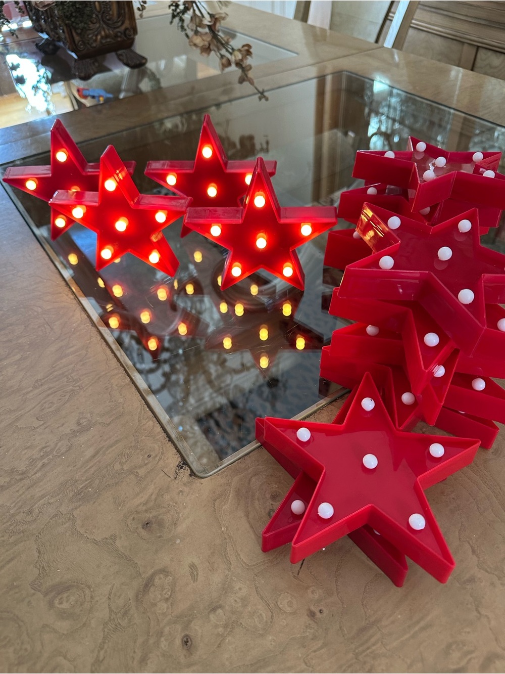 Red Star LED Party Lights - Decorative